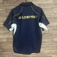 アシックス asics ゴールドステージ 半袖ポロシャツ Mサイズ　ネイビー