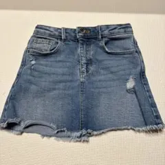ZARAキッズ　ダメージデニムスカート