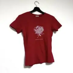 Y2K 【日本製】MELROSE ストレッチ　薔薇 Tシャツ ピンク 綿100%のサムネイル
