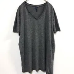 H&M DIVIDED 霜降りグレー VネックTシャツ L インド製 古着