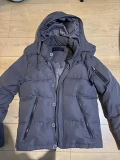 BIGLIDUE フード付きグレー ダウンジャケット