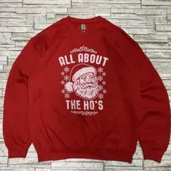 GILDAN スウェット クリスマス サンタクロース ビッグプリント USA古着