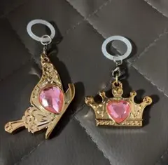 セボンスター　蝶と王冠のモチーフ めじるしアクセサリー　チャーム 2点セットのサムネイル