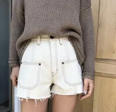 SeaRoomlynn stitch workデニムショーパン キナリ25㌅