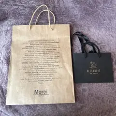 Merciショップ袋大 & Alexandre de Parisショップ袋小