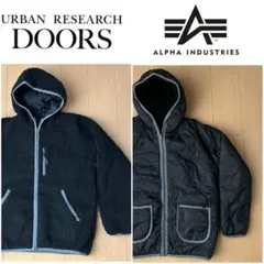 L ALPHA x DOORS 別注 リーバーシブル ボア フーディー アルファ