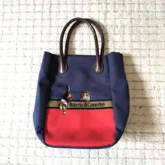 美品！Roberta di Camerino トートバッグ ネイビー/レッド　犬