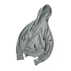 00s NIKE 短丈 ジップパーカー グレー archive y2k