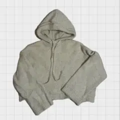 ZARA フード付きニットセーター アイボリー