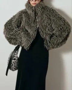 ミックスシープファースタンドブルゾン チャコール ESICA エシカ 同型 新品