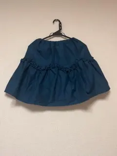 ダークブルー フリル付きスカート 150