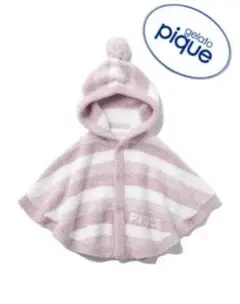 gelato pique ベビーポンチョ　ピンクストライプ