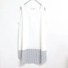 SHOO-LA-RUE　ワールド　ストライプ　異素材MIX　タンクトップ　LLのサムネイル