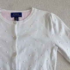 【値下げ】Polo Ralph Lauren ホワイトドットカーディガン