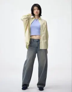 GU バレルレッグジーンズ(丈標準71.0～75.0cm) S