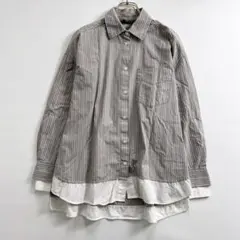 美品　ZARA　ザラ　ストライプ　レイヤード　オーバーサイズ　シャツ　XS