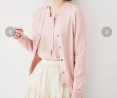 【新品同様】UNTITLED 配色Vネックカーディガン