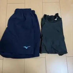Mizuno ブラック アンダーシャツ XS ハーフパンツＳ