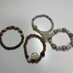 ブレスレット ビーズ レトロ 4点セット