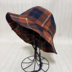 BREEZE チェック柄ハット 帽子 UVカット 52cm