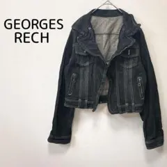 【ジョルジュレッシュ】 デニムジャケット ブラック ステッチ ショート 羽織り