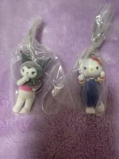 サンリオキャラクターズ　ミニチュアチャーム　ライブキャラクター　　キティ&クロミ