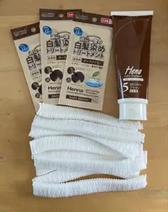 Hena カラートリートメント 5ブラウン 白髪染め/おまけネット➕サンプルのサムネイル
