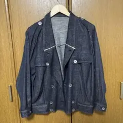 インディゴ デニムダブルブレストジャケット デニムジャケット