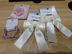 ヘアゴム　リボン　ダイソー　４点まとめ売り