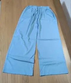 ワイドパンツ 150cm ライトブルー ポケット付き キッズ 女の子 新品 春夏
