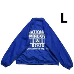 80s 90s USA製 ナイロン コーチジャケット L 青 白 バックプリント