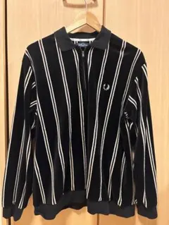 fred perry ベロア トラックジャケット ダブルジップ ハイネック 