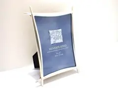 美品イタリアデザイン シルバー調フォトフレーム 写真立て