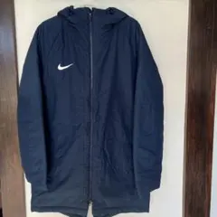 Nike ネイビー ベンチコート フード付き ロングジャンパー