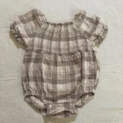 tete a tete チェック柄 半袖ロンパース 70cm