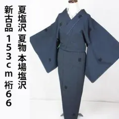 夏大島！本場大島紬＊7マルキ＊幾何学模様＊夏物＊着物＊160cm