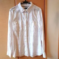 トミーヒルフィガー　長袖シャツ　レディース　Lサイズ　ホワイト　綿100%