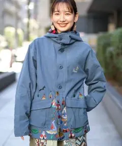 新品 go slow caravan 刺繍リネン パーカー ジャケットブルゾンのサムネイル