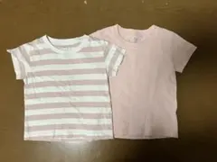 無印良品　半袖Tシャツ　２枚セット　ストライプ　無地のサムネイル