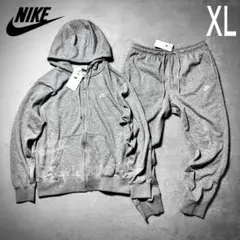 【新品未使用】NIKE上下セットアップ　ＸＬサイズ　グレー　ロゴ刺繍