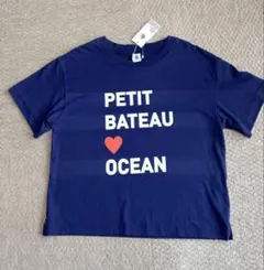 PETIT BATEAU ネイビー Tシャツ Mサイズ　プチバトーのサムネイル