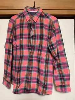 チェック柄長袖シャツ