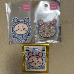 ちいかわ ステッカー　缶バッチ　古本屋　カニちゃん　ヒョウ柄