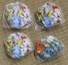 ポケモン 旅立ちの3匹 アクリルスイング　4個　セット　　カントー　ガラル　地方