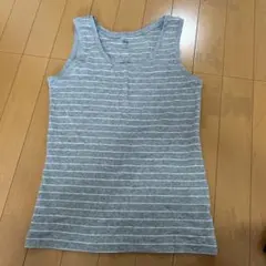 UNIQLO スーピマコットン ボーダータンクトップ Lのサムネイル