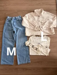 GRL セットアップ デニムパンツ シャツ 3点セット 秋冬