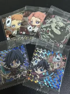 鬼滅の刃　ディフォルメシール　冨岡義勇　錆兎　手鬼