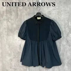 UNITED ARROWS エンブロイダリーコンビ ショートスリーブブラウス