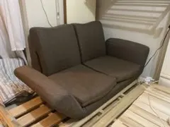 ニトリ？　ソファベッド　ブラウン　ファブリック　2人掛け　軽量　地域限定無料配送