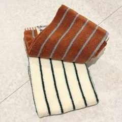 新品 しまむら ストライプ フェイスタオル ブラウン ホワイト 2枚セット